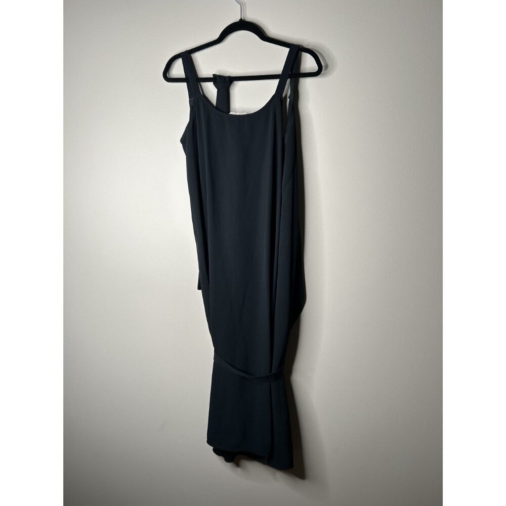 Everlane Black GoWeave Japanese Essential Wrap Midi Dress Women's Size 8 - Picture 7 of 8